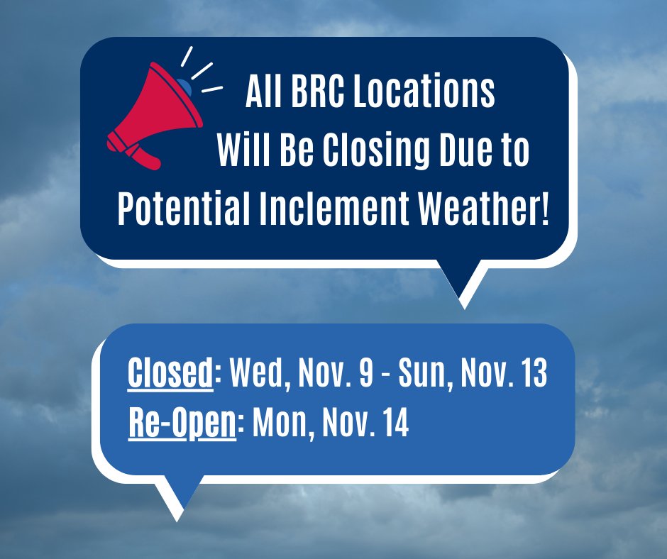 Please be aware that all BRC locations will be closing in advance due to potential inclement weather from Subtropical Storm Nicole. For resources and information about how to prepare your business, visit FloridaSBDC.org.