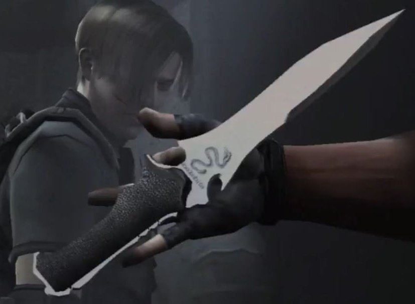 Resident Bio Evil on X: The knife Leon uses to free Ada before the final  Saddler boss is actually Krauser's knife he tried to assassinate him with.  Leon took it after Ada