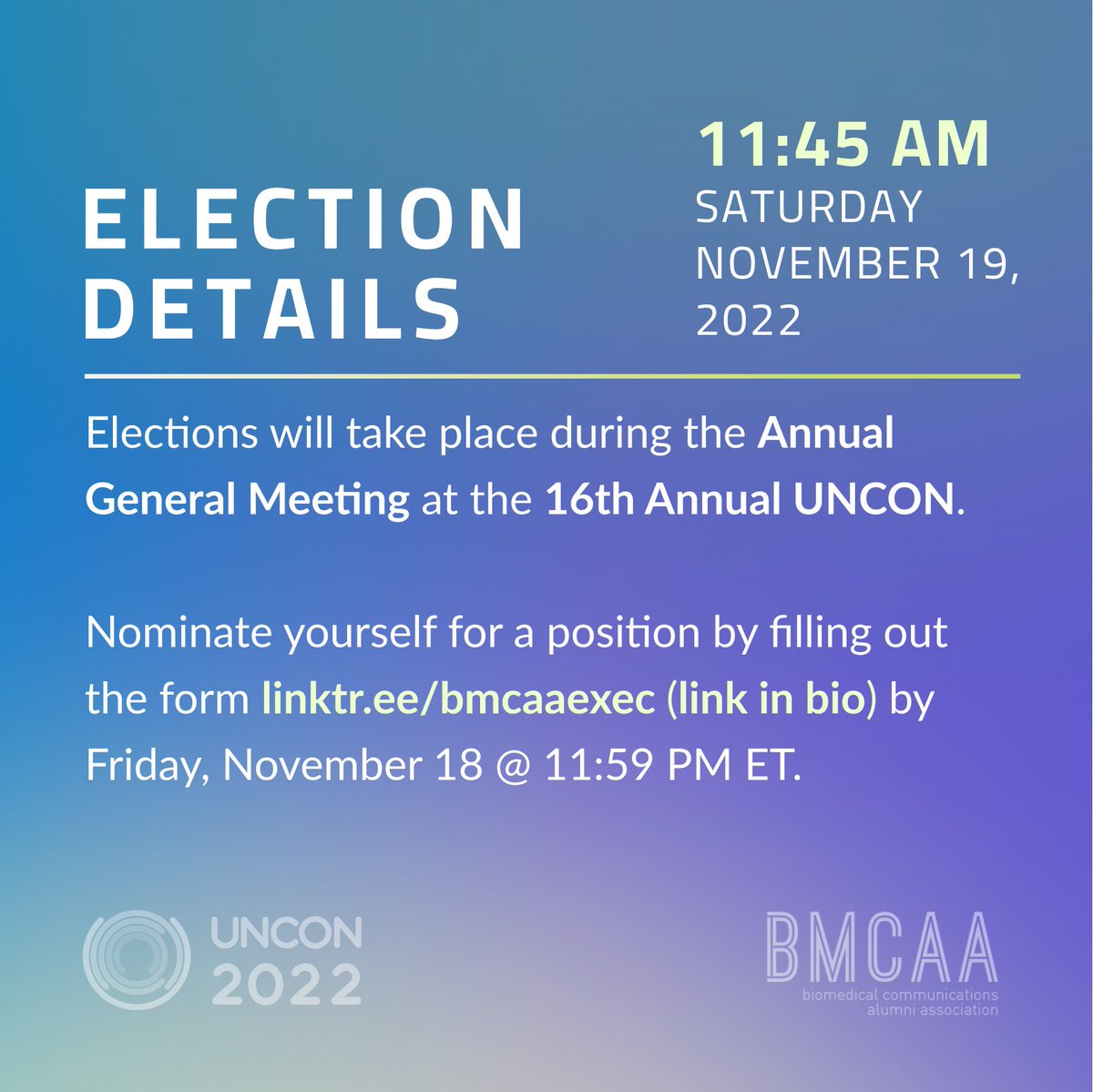 3 Viewbook Editor positions are available starting 2023! Swipe for role descriptions and info on the election taking place at #bmcaaUNCON on Nov 19. 

Learn more and self-nominate by Nov 18: linktr.ee/bmcaaexec