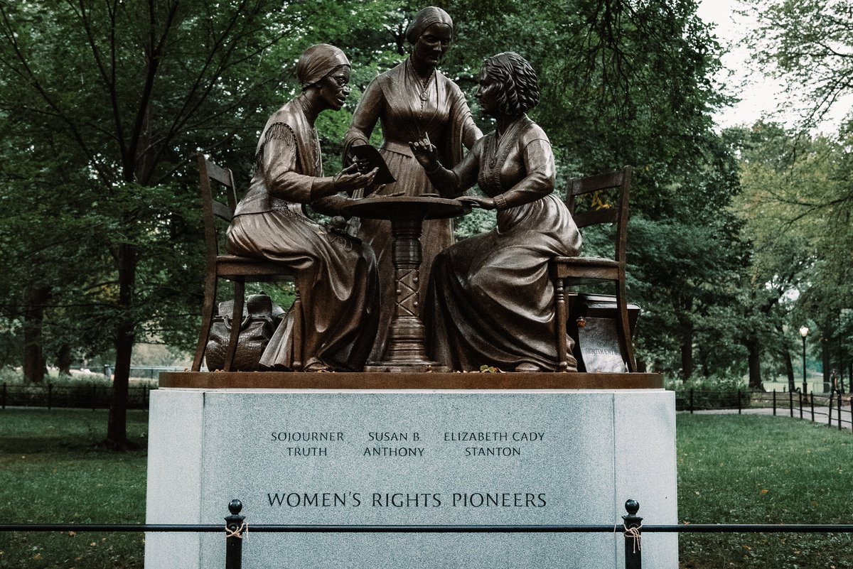 kimpenatx's tweet photo. When I came upon this monument last year I felt a feeling of reverence. Did you know that of these remarkable women, not one lived to see women guaranteed the right to vote? Today, please go vote!
#vote #everyvotecounts #txcssvotes #historymatters #passtheera #womensrightsnyc https://t.co/KcG4cDQ8fv