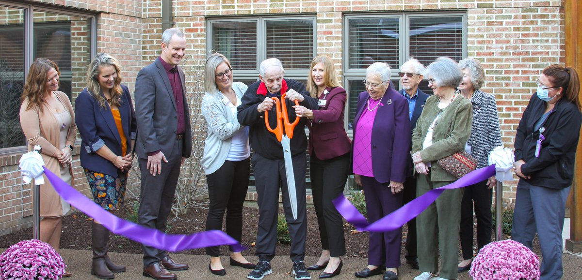 MessiahLifeways's tweet photo. Last week, we held a ribbon-cutting ceremony to celebrate the completion of our Asper Courtyard, which was created with memory care residents in mind. We also announced a partnership with @CentralPenn to provide employees with continued dementia education! https://t.co/J2GV2qgdTX https://t.co/MflyMY85Kv