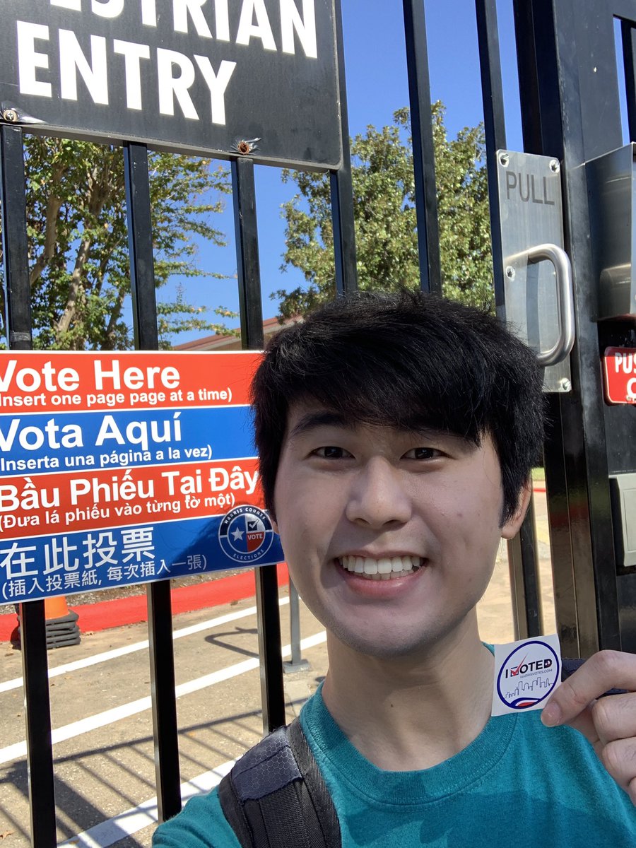 jfang07's tweet photo. #IVoted! So should you! 🥳🗳🤩 #govote #voting #ricevotes #ElectionDay #VotingMatters https://t.co/h940OehQBX