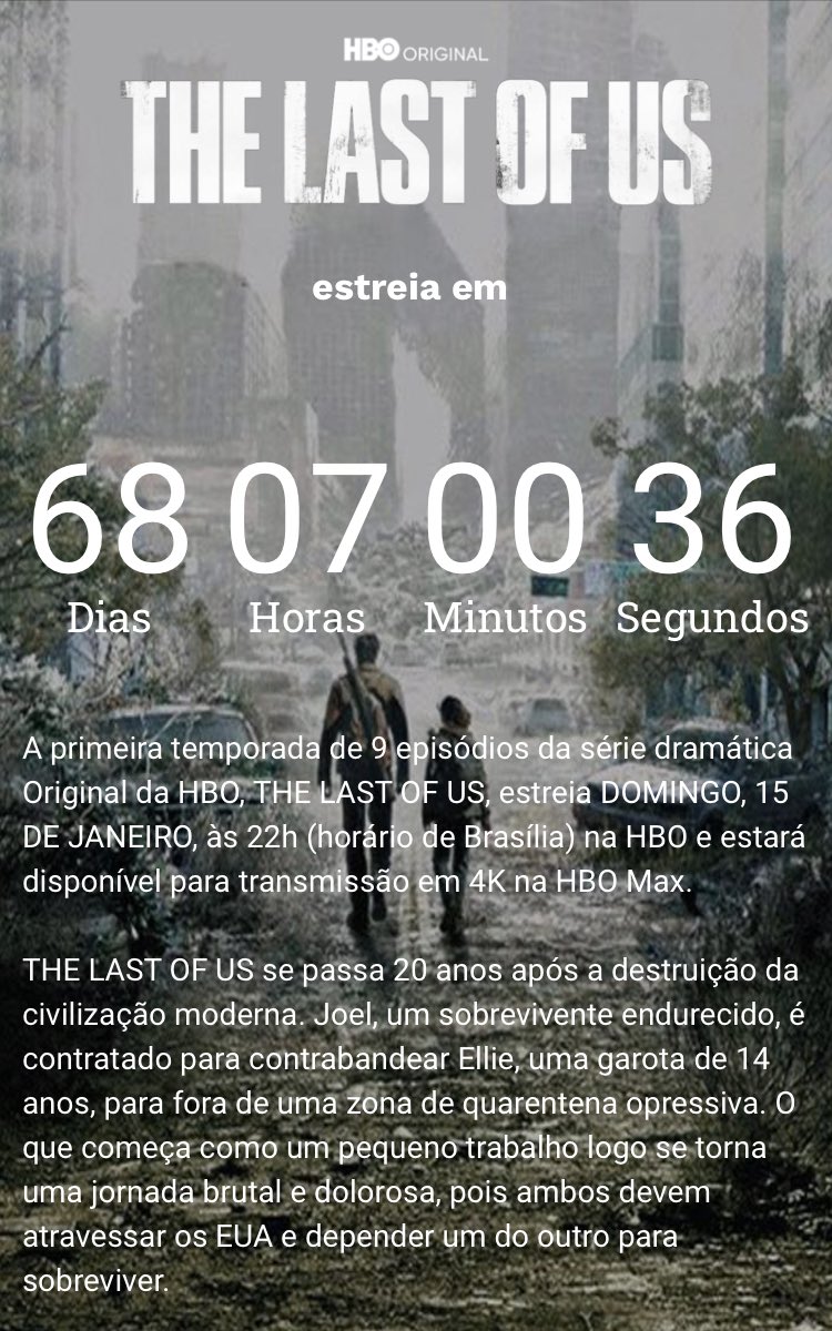 thelastofusbr 🦋 on X: A nossa contagem regressiva está no ar. The Last of  Us estreia em 68 dias, 7 horas e contando!    / X