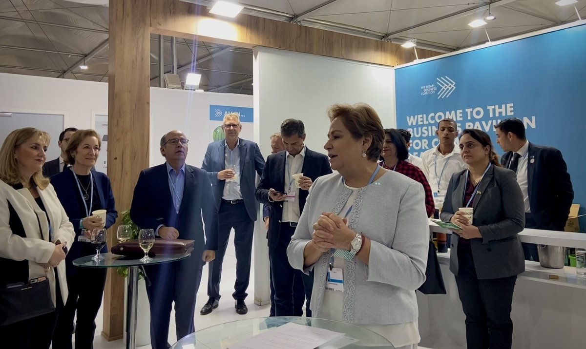 PEspinosaC's tweet photo. We are thrilled to launch @onepoint5_io today at @COP27P in Egypt. 

A new chapter to support private companies, public institutions and civil society organizations to achieve their sustainability and social responsibility goals. 

Follow our live Tweeting below. https://t.co/BvJZQW06Pb