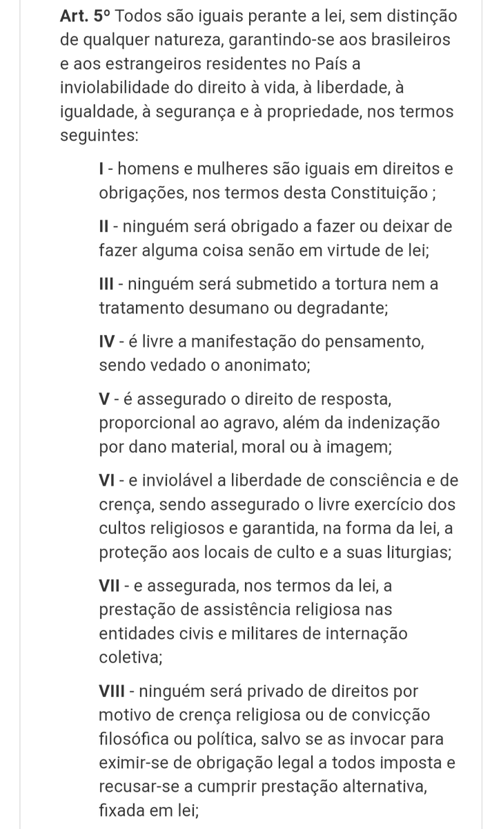 UCBRRJ's tweet photo. Artigo 5° da constituição.
Memorize!!! https://t.co/OP1B9OlmFg