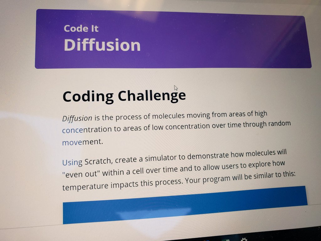 vickiemorgado1's tweet photo. Intermediate students in @edmund_st using @scratch to #code to create a simulator for diffusion in #science #cells #dpguidance Idea from @EdwinClassroom #dpcdsb #coding @Mitchel69892844 https://t.co/gR0N5A4LsF