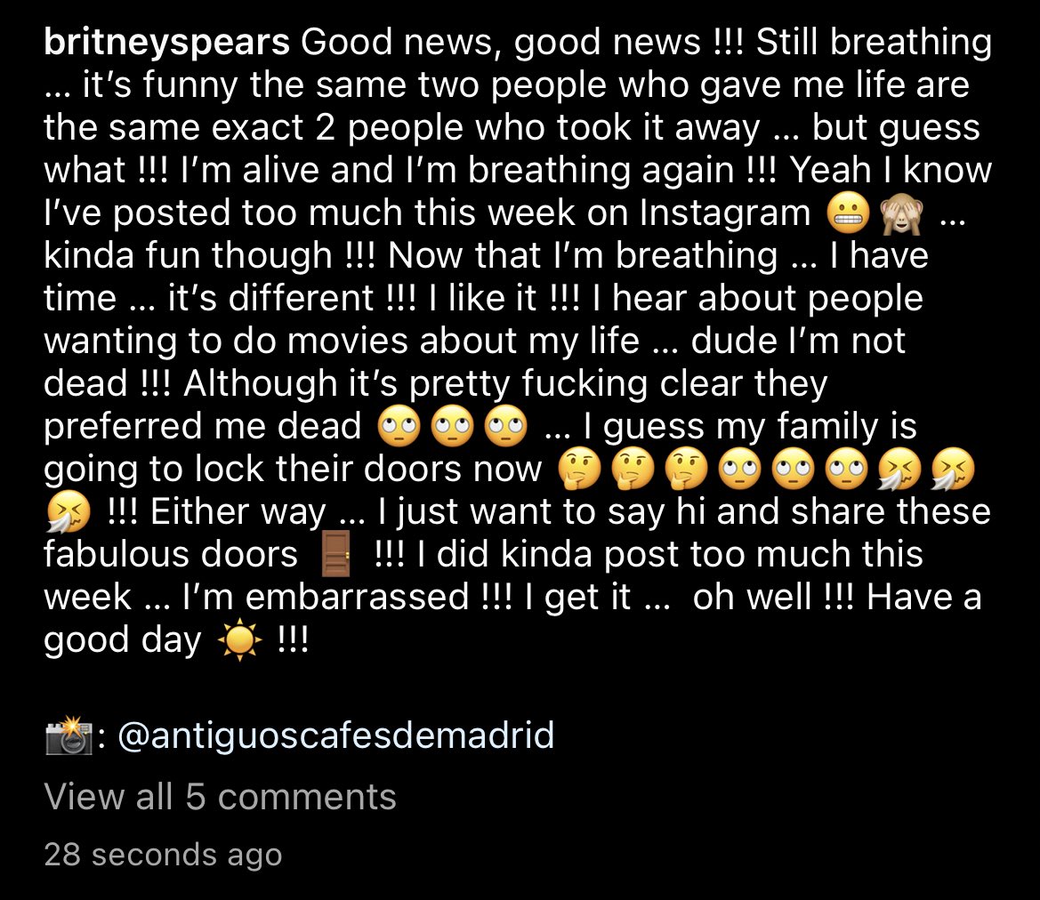 BritneyTheStan's tweet photo. Britney Spears calls out Millie Bobby Brown for wanting to play her in a biopic: “I hear about people wanting to do movies about my life … dude I’m not dead !!!” https://t.co/wejXctWsi8
