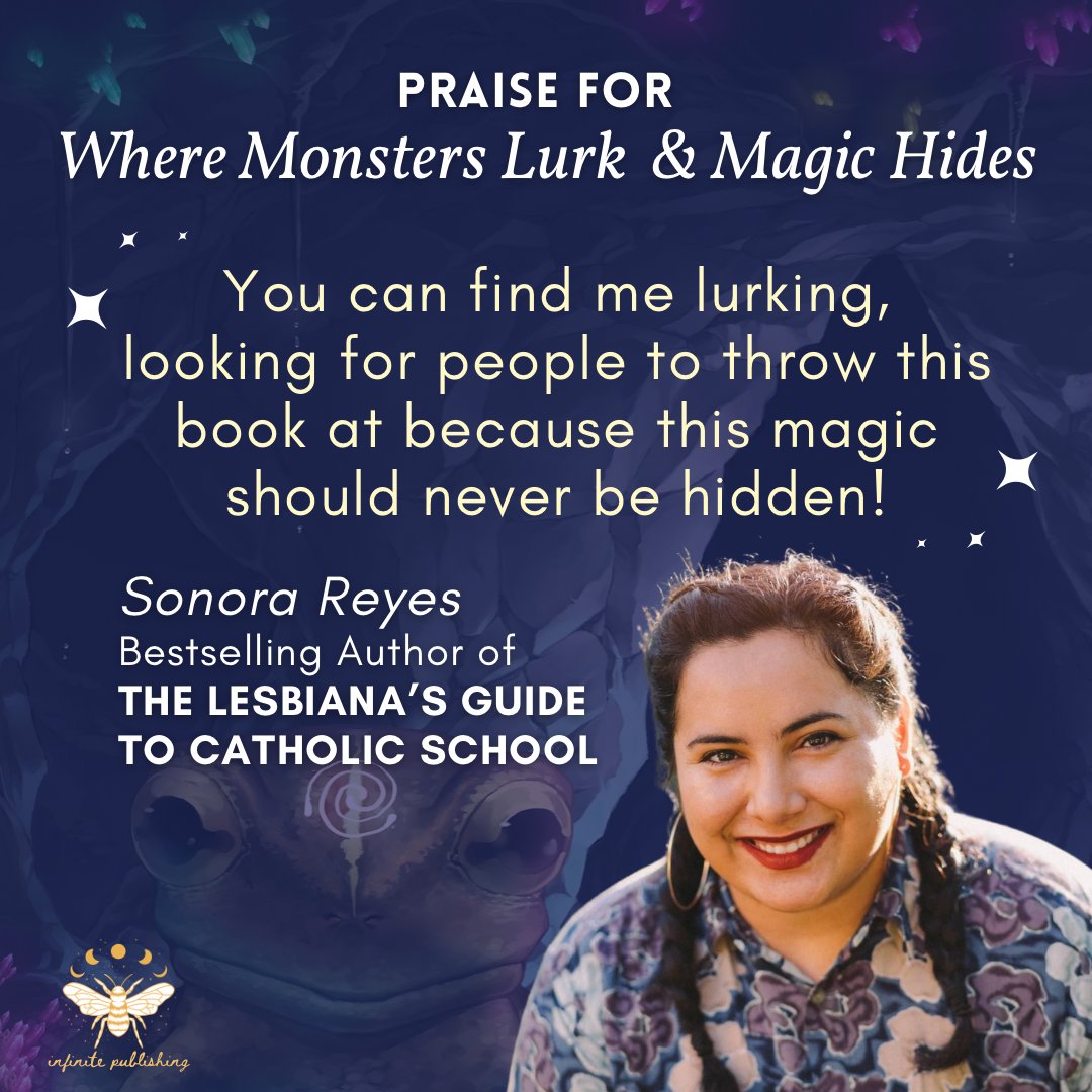 beeinfinite_'s tweet photo. _ @SonoraReyes is the outstanding author of The Lesbiana’s Guide to Catholic School, a National Book Award Finalist 🤩 They read 'Where Monsters Lurk &amp; Magic Hides' and shared these words of wisdom 😄

Order your copy at https://t.co/w35vwanlOX
#Latine #fantasybooks #scifibooks https://t.co/waPTSrrqbz