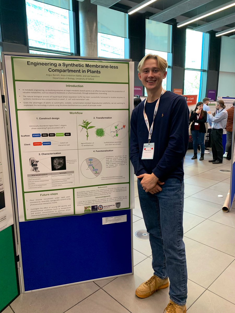 I presented my first ever poster at @BiochemSoc’s #SBUK conference in Newcastle today!!! #BiochemEvent It was a pleasure to speak with so many people about the work I am doing on plant metabolic engineering with @leesweetlove 🌱