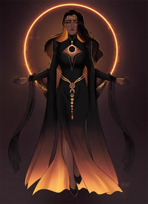 Commission of a BBEG called 'The Eclipse Queen' #dnd #dndart 