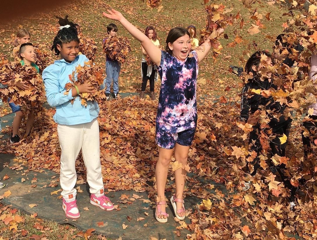 AVLCitySchools's tweet photo. Mr. Hitcho’s class at Hall Fletcher had fun raking (and playing) in the leaves during garden class yesterday. #theHFEdifference #ACSCougarPride https://t.co/TdH1XoA8AR