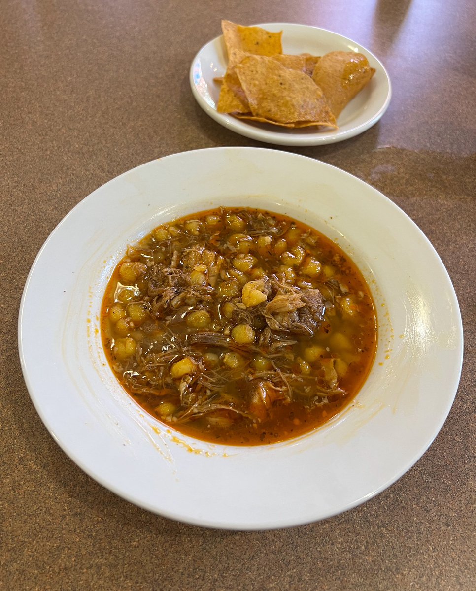 KPrez18's tweet photo. The Pozole Rojo at the @kcollege cafeteria today is amazing! If I close my eyes, it takes me back to Mexico. Thank you @kdiningservices ¡Estupendo! #MexMex at K! https://t.co/PxDHlOoXQE