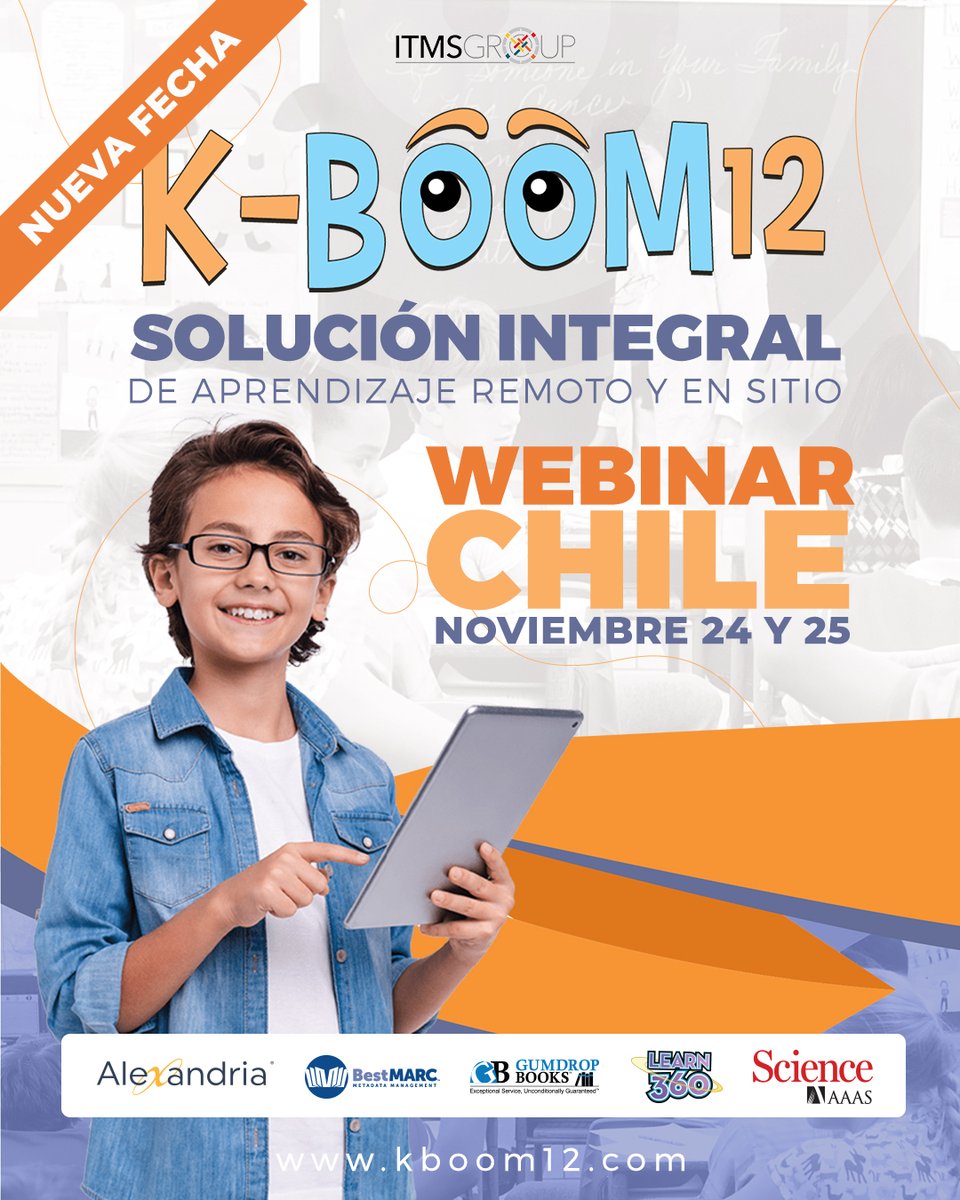 ITMSGroupInc's tweet photo. ⚠ Actualización: Tenemos una nueva fecha para asegurar que todos puedan asistir: Noviembre 24-25
Explore con nosotros las herramientas más innovadoras del mercado.
💻 Registro Gratuito
https://t.co/z8V0VnN34n
#ITMSGroup #k12 #kboom12 #alexandria #BestMARC #AV2 #GumdropBooks https://t.co/uDS4U6CvRL