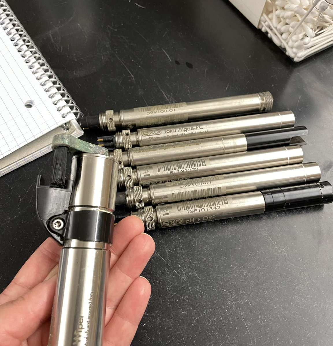 nayelik_'s tweet photo. Before and after! Cleaning sensors is so satisfying. This is one of our YSI EXO2s that we recently retrieved from Barren River lake in Kentucky. It was out there since July! #STRIVELab @ClemsonBaruch @ClemsonCAFLS
#data #waterquality #freshwater https://t.co/kKrcgzHjJG