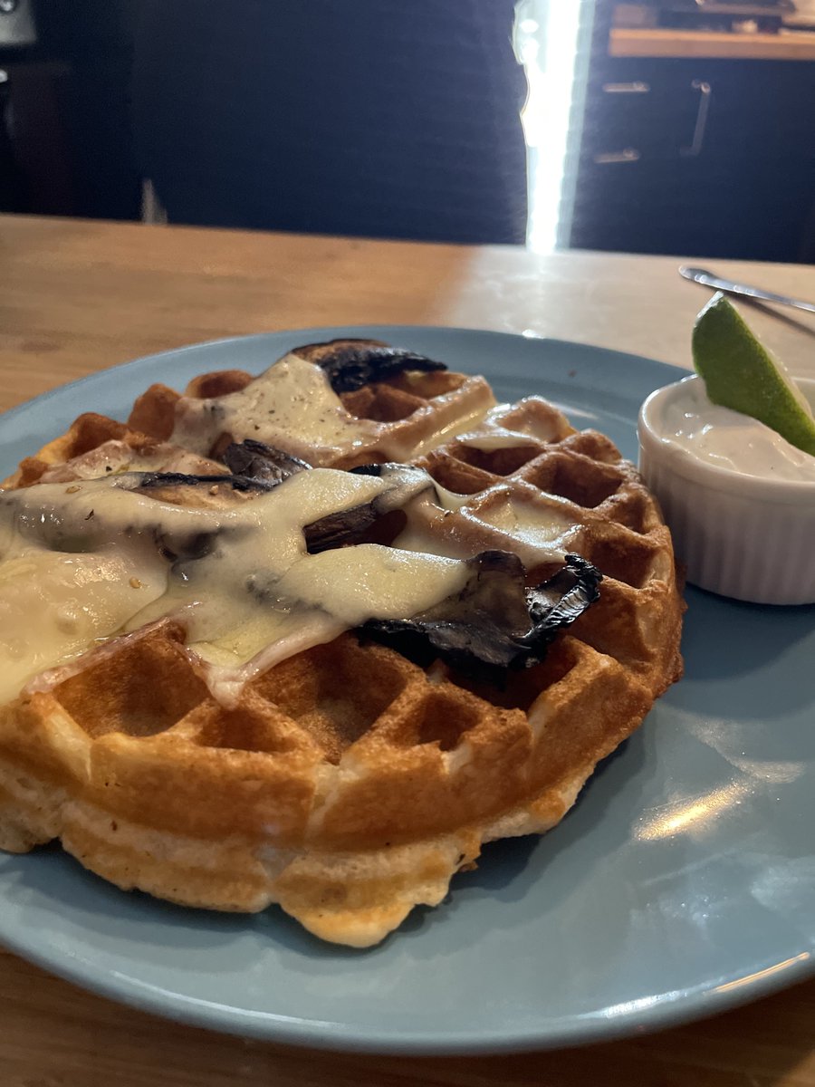 Funguy waffle: Portobello shrooms, swiss cheese, chives with a lime crema sauce. Oh, my...
Every Saturday and Sunday 10 - 2
https://t.co/twh5WDuMUm https://t.co/eqRWNqF5FI