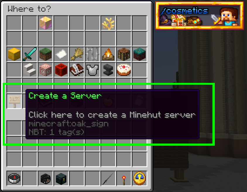 🗣️ Create your next SMP right from the Minehut lobby! You are no more than 3 clicks away from starting your adventure!

Some key features to note:
-Create up to two free servers per Minecraft account instantly
-Servers created in-game will run on the latest version of Minecraft