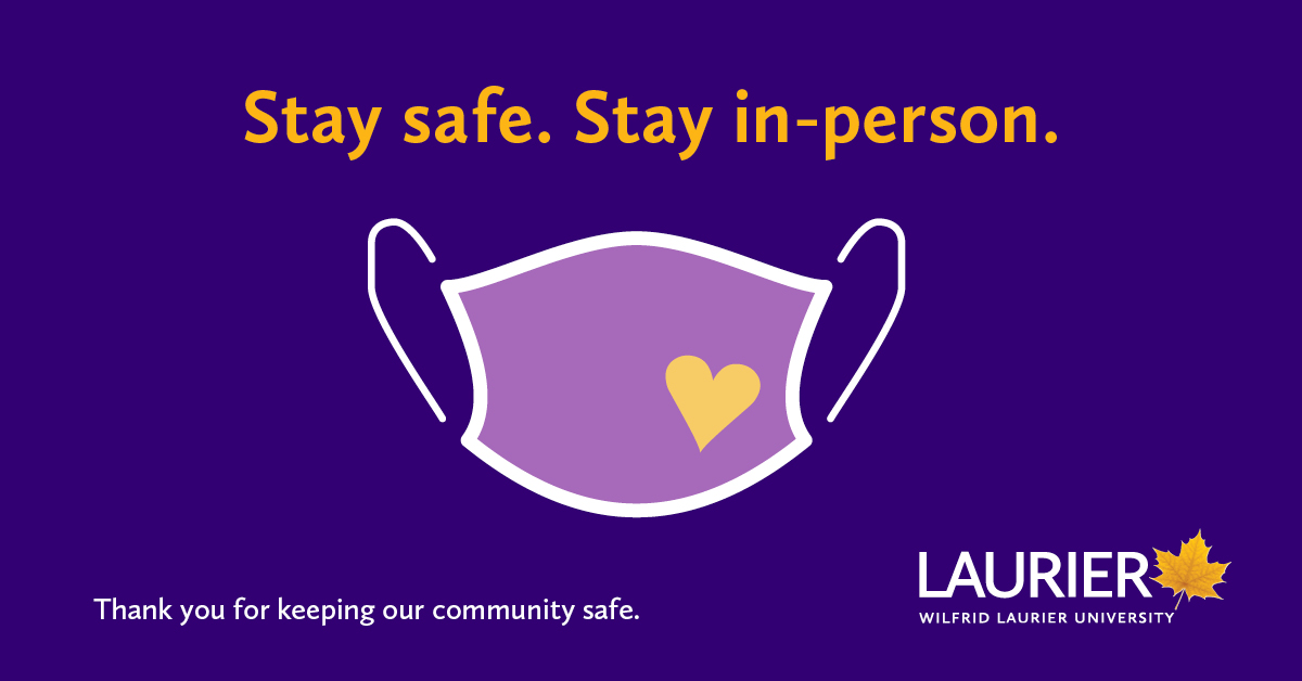 Reminder: Keep wearing your masks, Golden Hawks, so we can keep our community safe and in-person. Cold and flu season is here and COVID is present in our communities. 

bit.ly/CovHub22 | #StaySafeLaurier