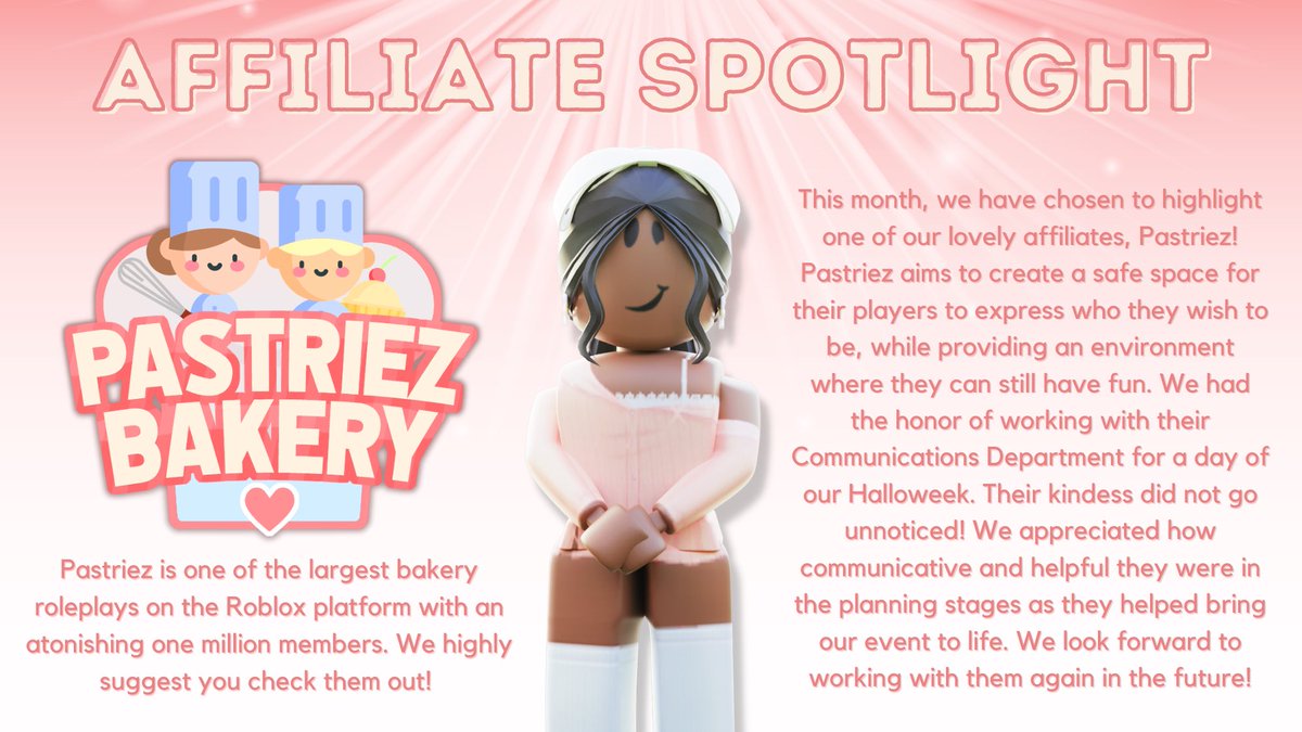 Affiliate Spotlight • <a href="/PastriezBakery/">Pastriez</a> 

On behalf of the Public Relations Department, we’re ecstatic to highlight one our lovely affiliates, Pastriez! An amazing company, with an equally amazing community. We had a blast working with them recently. Learn more below.