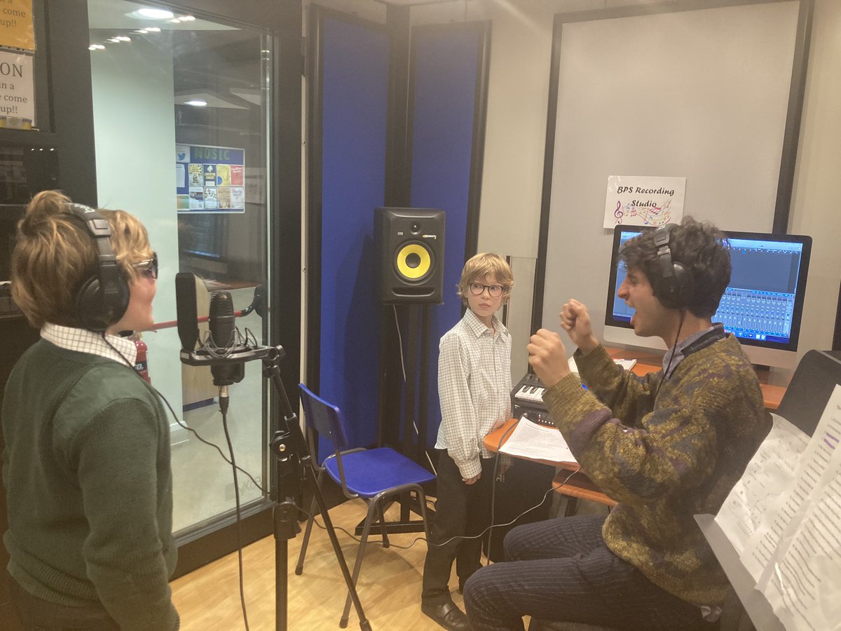 Life in the BPS Music Dept…the past 2 days have included rock band rehearsals, carol service preparation, exam and scholarship rehearsals, a choral day Downside with the fantastic @Downside_Music and to finish today recording studio club are working on their project!