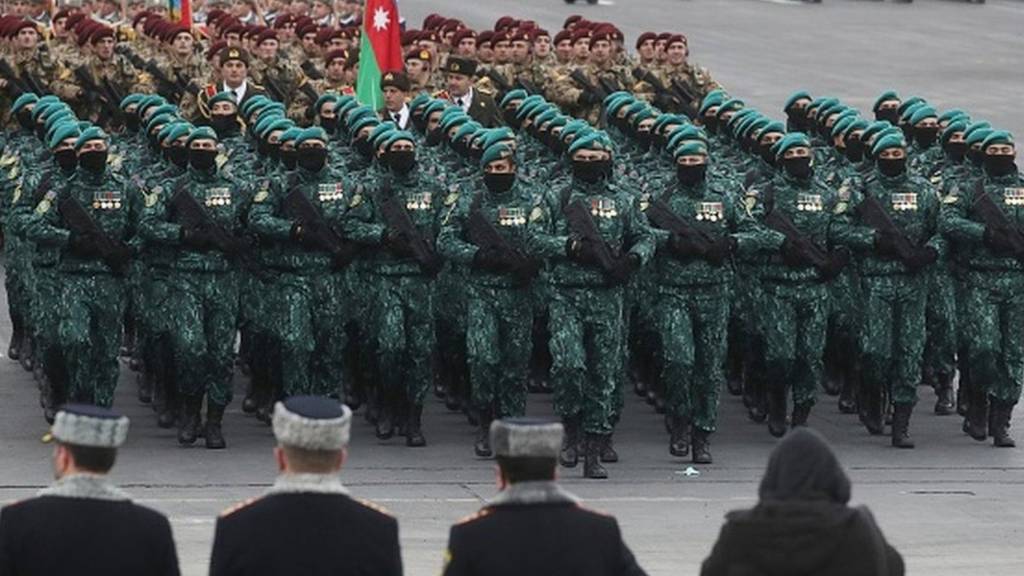 A military parade was held in Baku in honor of Azerbaijan's victory. Along with 3000 Azerbaijani soldiers and officers, Turkish soldiers and officers also participated in the parade.
#Zəfərqorumaqlayaşadılır 
#Zəfərfədakarlıqlaqazanılır
#Zəfərinamdanbaşlayır #Victoryday #Shusha