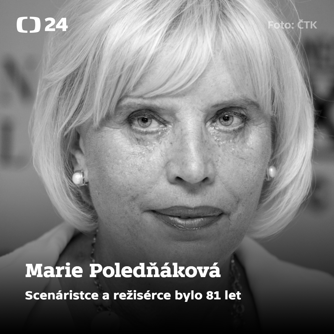 CT24zive's tweet photo. Ve věku 81 let zemřela filmová scenáristka a režisérka Marie Poledňáková, autorka komedií s hercem Tomášem Holým nebo filmu S tebou mě baví svět. https://t.co/JH5j28Y67O