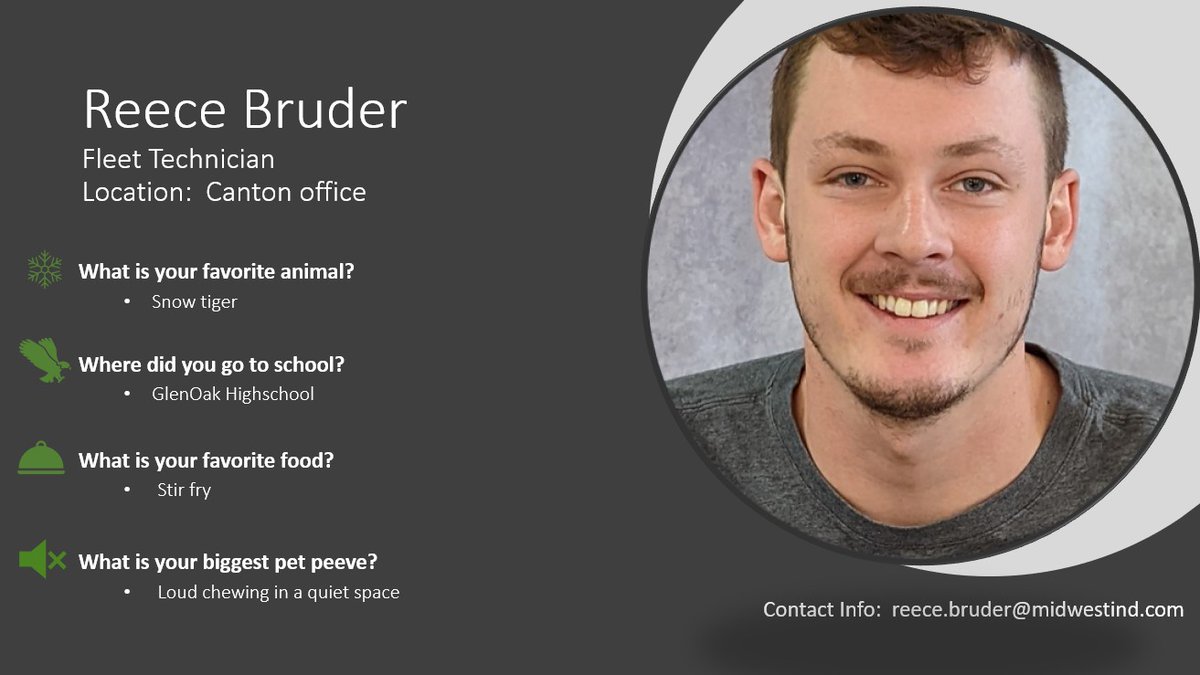 MidwestInd's tweet photo. Midwest welcomes Reece Bruder to our Fleet Department as Fleet Technician. Welcome to the Midwest Team! https://t.co/Ty1ICYUuJ2