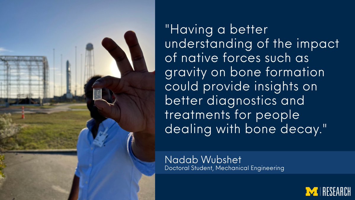 UMichResearch's tweet image. A pair of experiments exploring bone density designed by @UMich engineers left a Virginia launchpad aboard a rocket headed for the International Space Station. myumi.ch/WJkX1