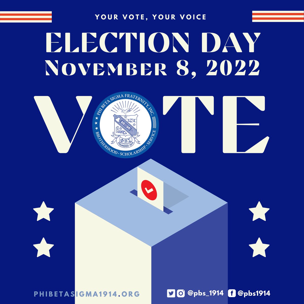 "The vote is precious. It Is almost sacred. It is the most powerful non-violent tool we have in a democracy." - Hon. Bro. John Lewis

#SigmasVote #ElectionDay #pbs1914 #Sigma108