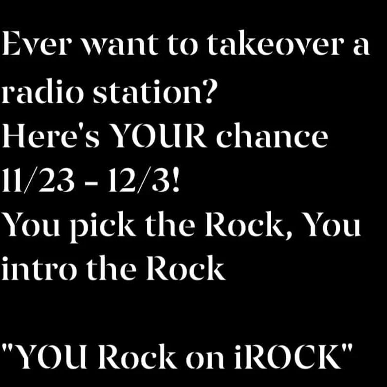 We at iROCKRADiO.ME want to give thanks to our listeners/followers by giving you the opportunity to Pick YOUR favorite rock songs,intro it. Tell YOUR stories! Instructions at link irockradio.me/you-rock-on-ir…
#yourockonirock #GuestDJ #playdj #rockradio #rockmusic #irockradio