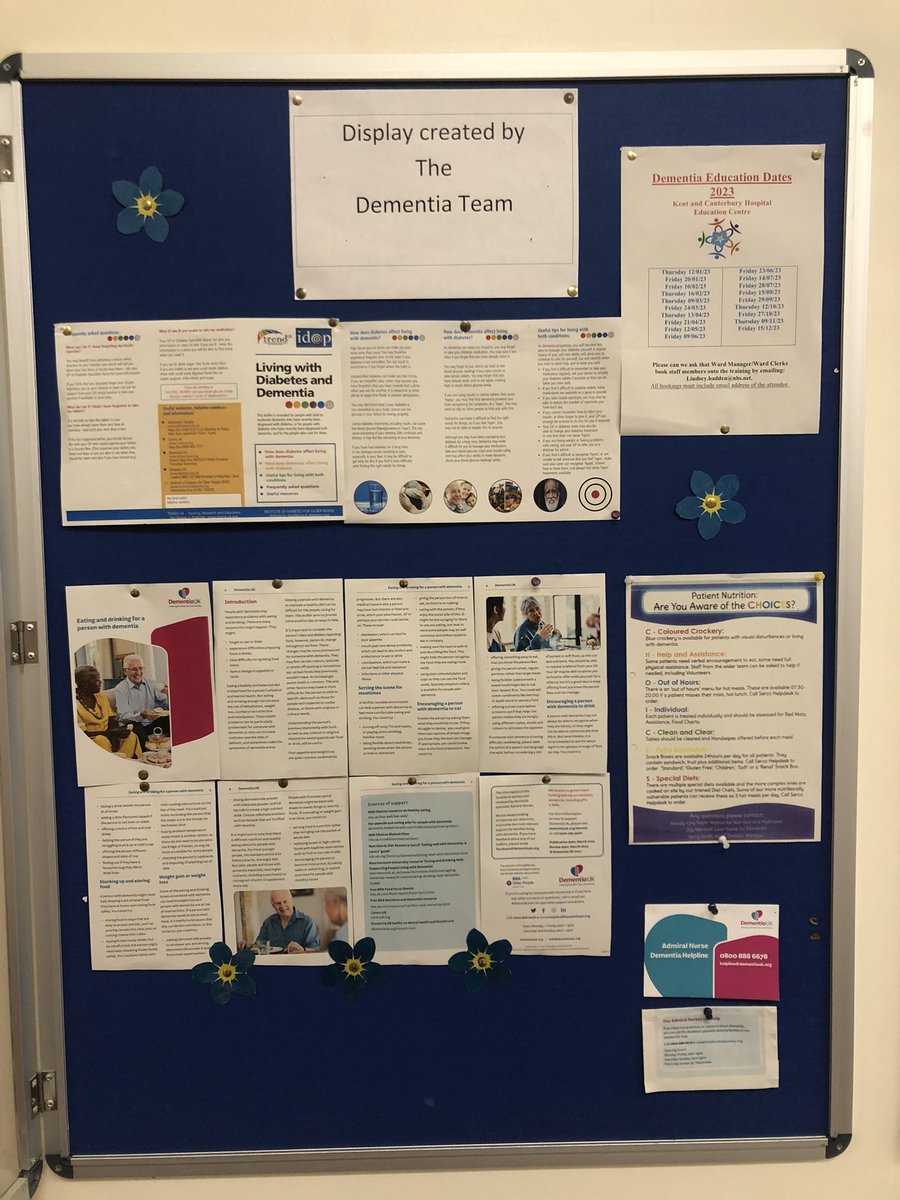AnnieMcgoverm's tweet photo. check out this month's dementia boards across the sites. #plentytoread @2getherSupport #choices @EKHUFT @DementiaTeamEK1 x https://t.co/WROkESwb1X