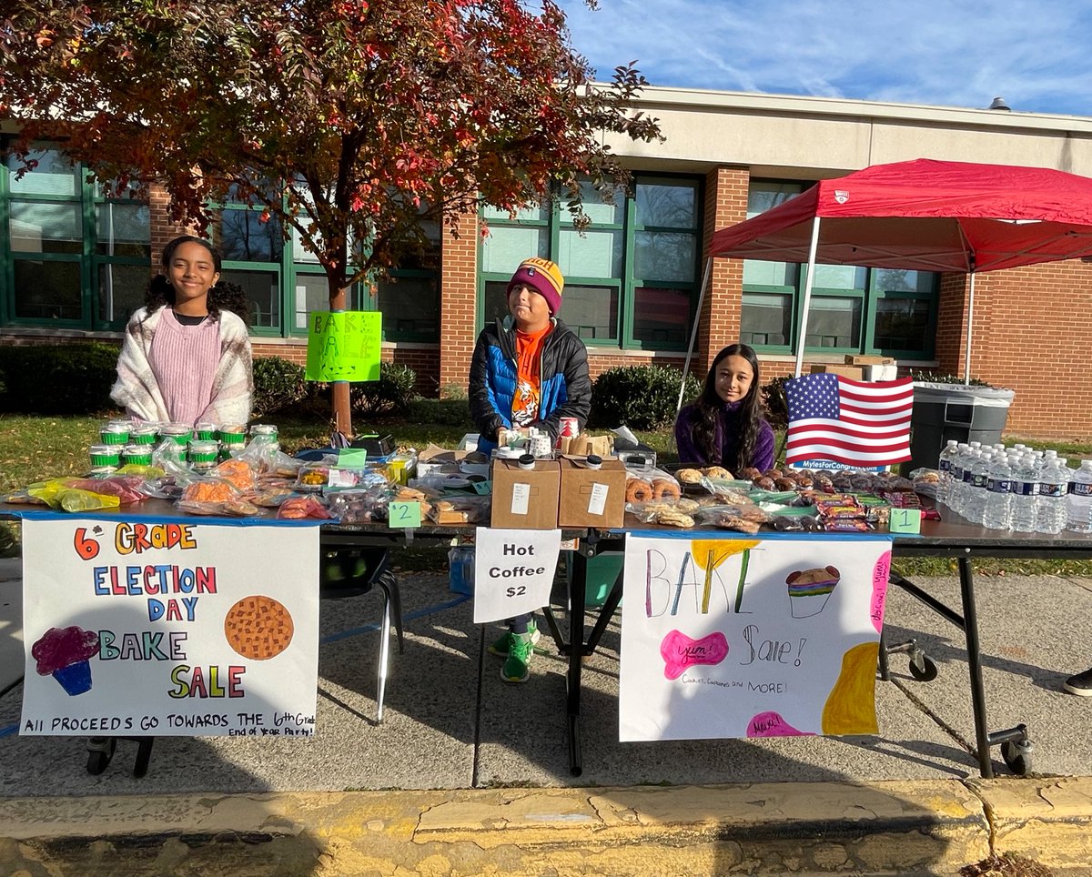 Fairhill 6th Grade (@6thfairhill) on Twitter photo Yay for voting day, <a href="/FairhillES/">FairhillES</a> community! 🗳🇺🇸 6th graders have all kinds of treats available after you get your sticker! #BakeSale Yay for voting day, <a href="/FairhillES/">FairhillES</a> community! 🗳🇺🇸 6th graders have all kinds of treats available after you get your sticker! #BakeSale