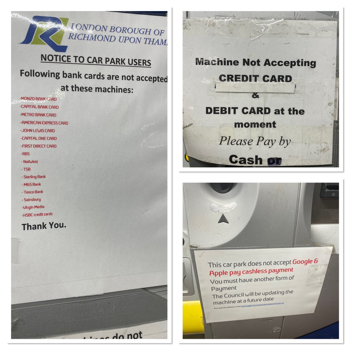 Rachca's tweet photo. @LBRUT when is the parking machine in Arragon Road going to be updated? It is a lot of hoops you have to jump through to try and pay… https://t.co/FRr3e4MsK4