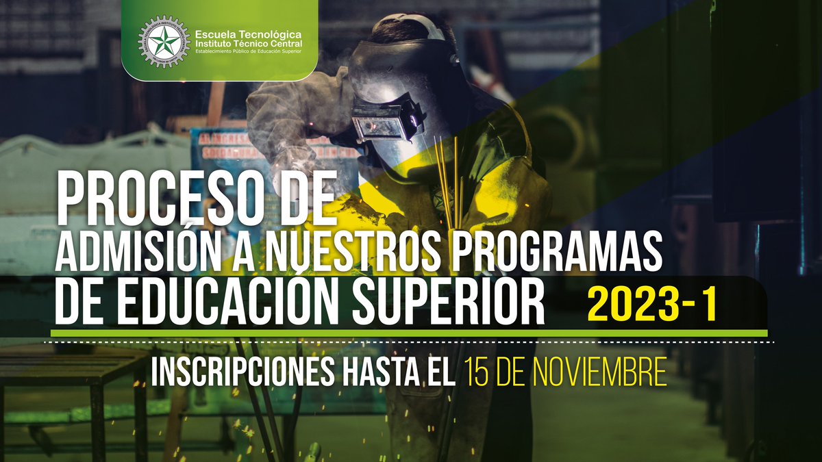 Hasta el 15 de noviembre tendremos abiertas las inscripciones del proceso de admisión a nuestros Programas de Educación Superior para el primer semestre de 2023 👉 bit.ly/AdmisonesPES