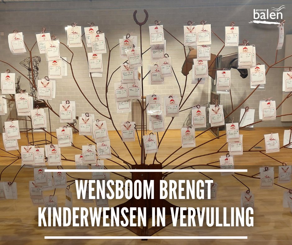 Met de wensboom willen we er dit najaar voor zorgen dat elk kind — ook degene die het thuis financieel wat lastiger hebben — een magisch eindejaar tegemoet gaat. ✨

🫶 Pluk voor 02/12 een wens uit de boom en breng een kinderwens in vervulling. 

ℹ️ balen.be/wensboom