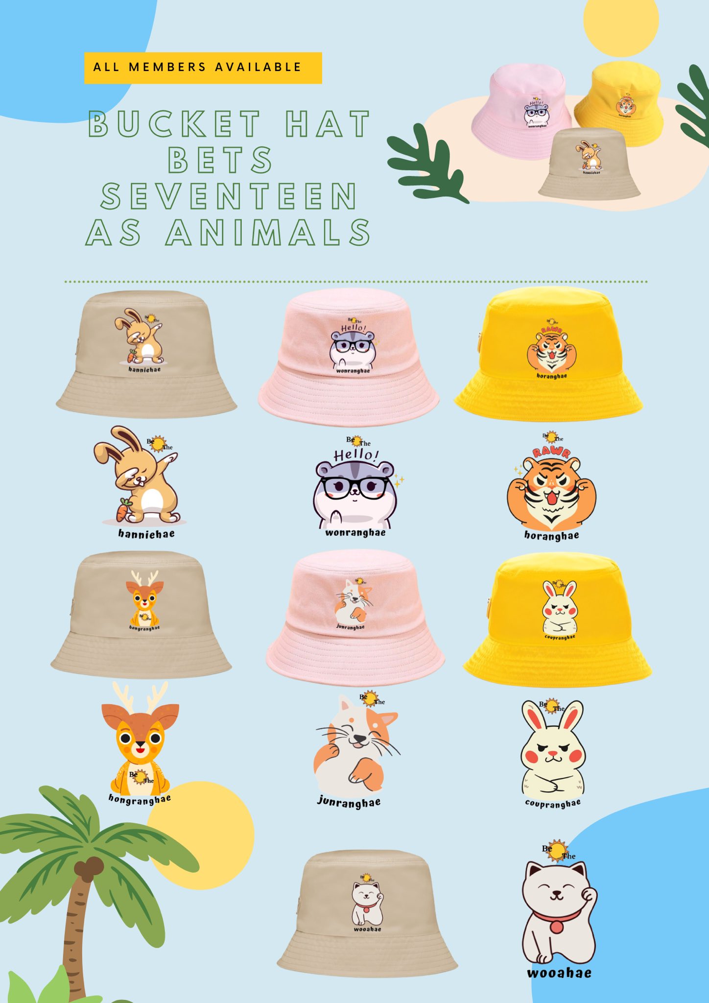 meii🐈 on Twitter "[Catalog Bucket Hat BeTS SVT as Animals] https//t