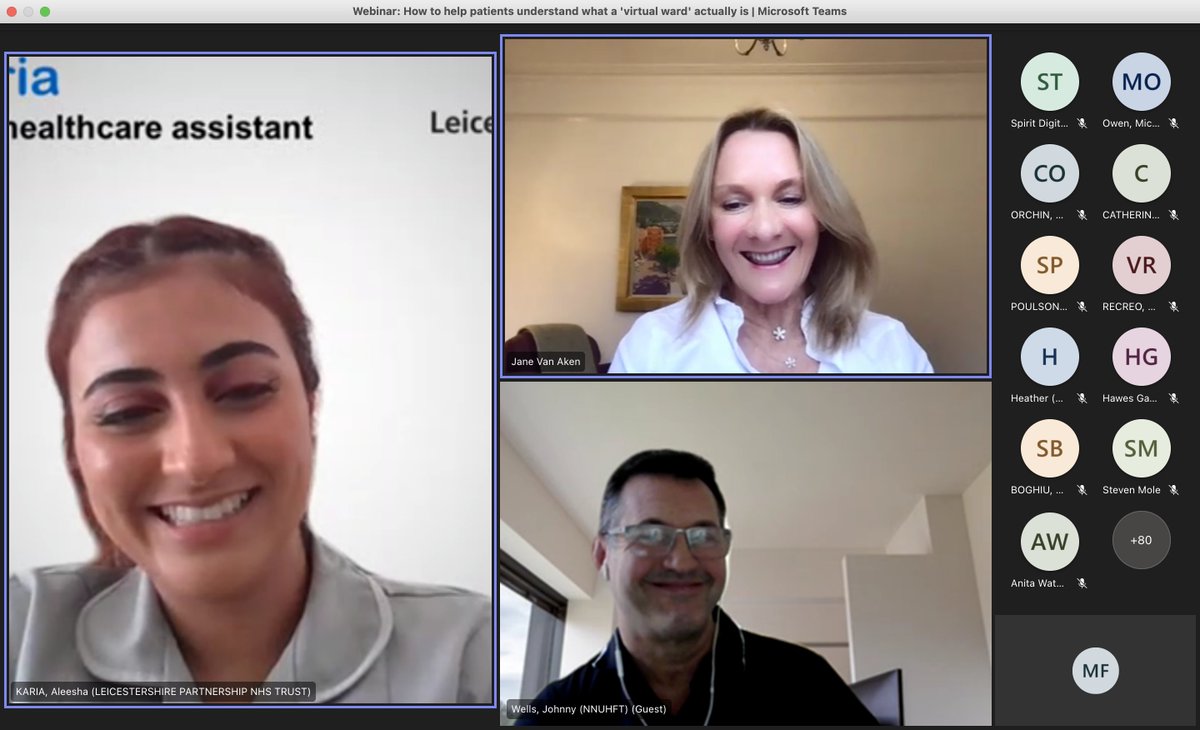 Smiles all round from our three panellists after a brilliant webinar session this afternoon! 😁 A HUGE thank you to everyone who joined us to discuss the language around #virtualwards. Missed out? Reply to this tweet and we'll let you know how you can get the recording 📼
