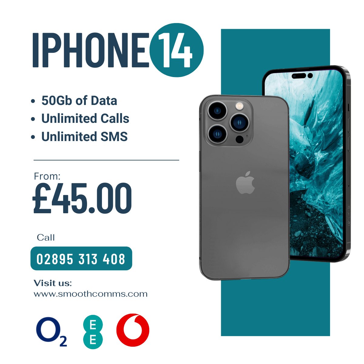 Smooth_Comms's tweet image. Ready for an upgrade? Check out our #iphone14 offer, available on 3 different networks. 

Even mix and match networks on one bill...

#iphone14 #mobile