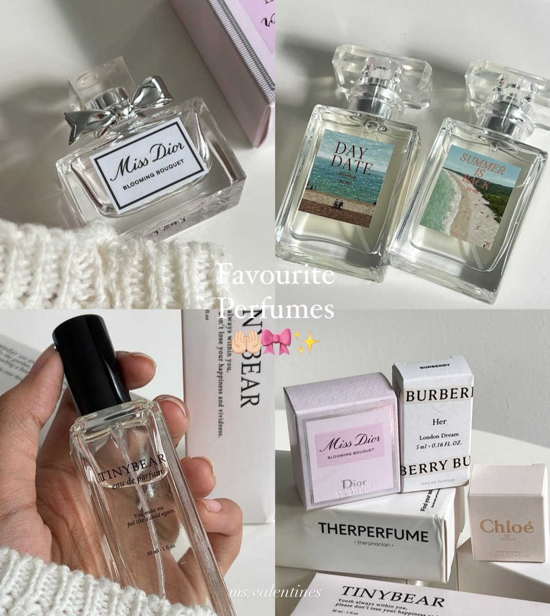 ♡̶ threads fav perfume; รวมน้ำหอม + colouge ที่ชอบบ กลิ่นแนวน่ารัก ผู้ดีหอมลูกคุณ มีเสน่ห์ดึงดูด ใครอยู่ใกล้ต้องอยากกอดอยากหอมทั้งวัน sex appeal สูงขึ้น มัดใจคนได้ 🌷🤍✨