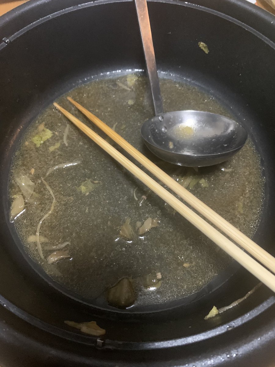 mainichinabeo's tweet photo. 寄せ鍋食べ終わったところからスタート
#毎日おなべ #なべ #つぎたし #お鍋は洗わない #野菜は切らない #おいしい #なべお https://t.co/pjf4PKHeKq