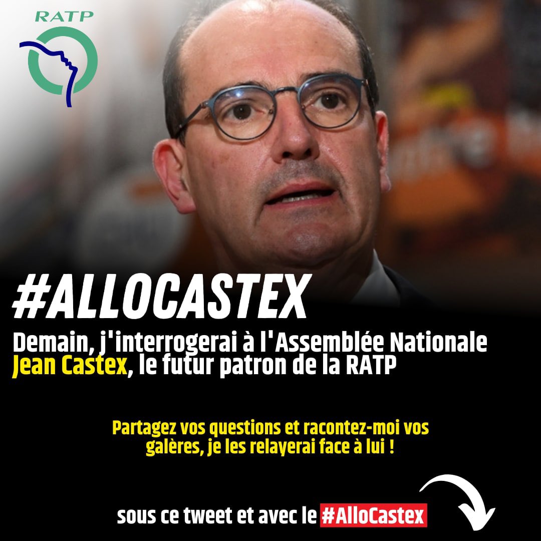 Clemence_Guette's tweet photo. Demain, j'interrogerai Jean Castex, nouveau patron de la RATP, à l'Assemblée nationale.
Partagez-moi vos questions et vos galÚres, je lui répÚterai !
đČ Sous ce tweet et avec le #AlloCastex https://t.co/NUIKKofa0R