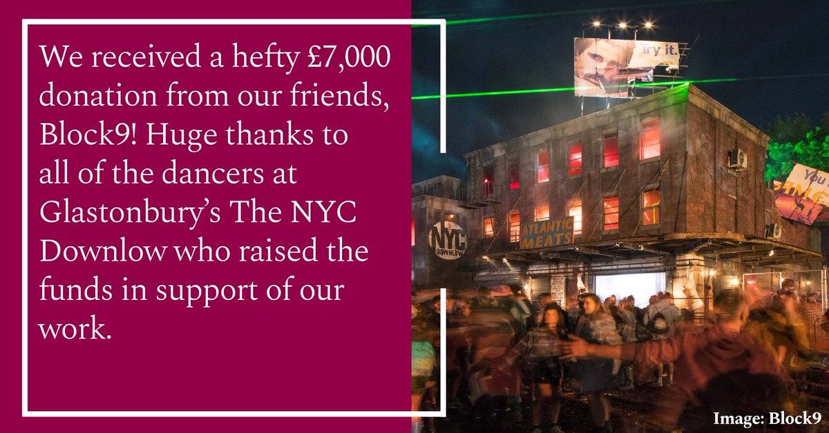 We received a hefty £7,000 donation from our friends @block9official! Huge thanks to all of the dancers at Glastonbury’s the NYC Downlow who raised the funds in support of our work decriminalising same-sex love in the 69 countries around the world where it’s still a crime.