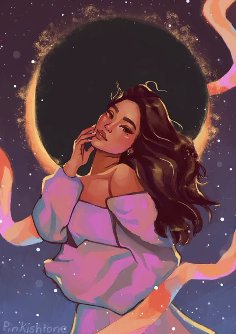 hi! #artistsontwitter i luv using pretty &amp; pink colors on my art <3 