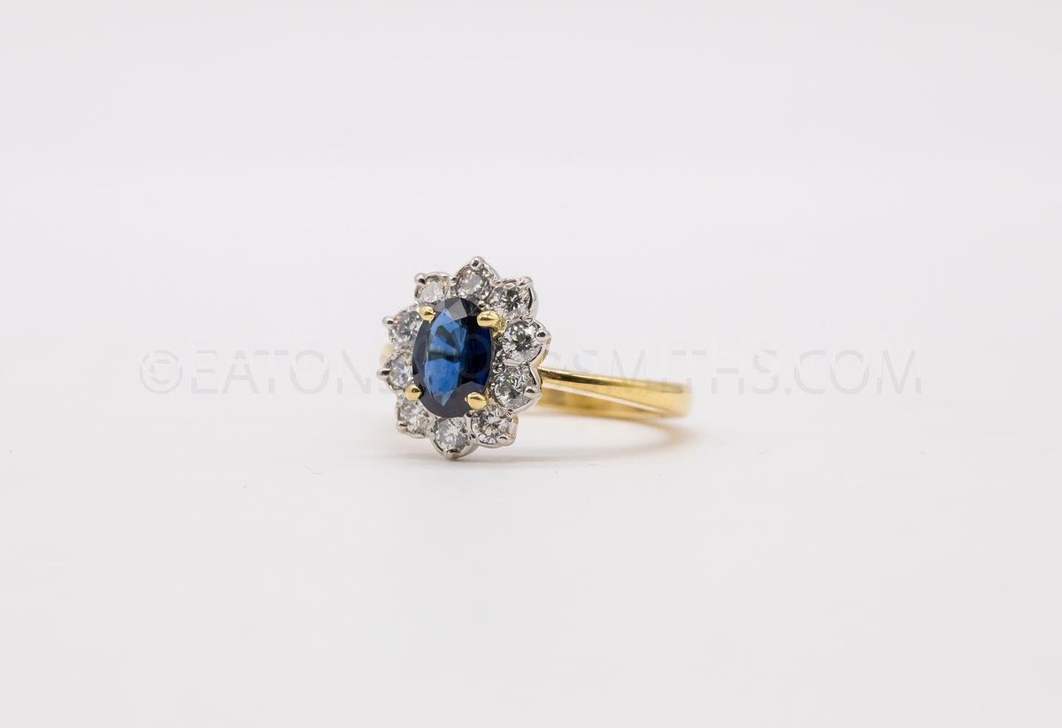 eatonsgoldsmith's tweet photo. Blue Sapphire &amp; Diamond Classic Claw Set Cluster Ring in 18ct Yellow Gold &amp; Platinum, Handmade by Paul Eaton VPRMS MAA. 

#eatonsgoldsmiths #bespokejewellery #handmade #sapphireanddiamond https://t.co/DSf7jBQKkq
