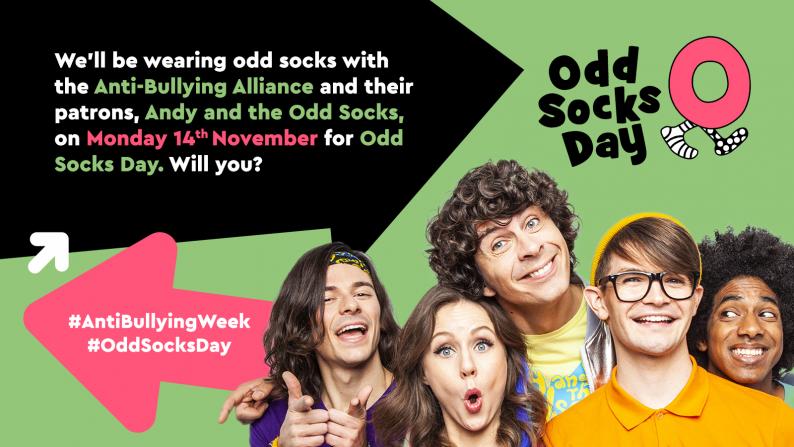 🧦 Odd Socks Day 🧦

Monday 14th November
#AntiBullyingWeek 
#OddSocksDay