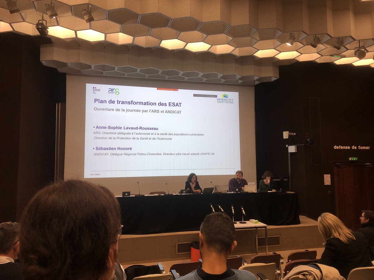 [EVENEMENT] <a href="/ARS_NAquit/">ARS Nouvelle-Aquitaine</a> et <a href="/andicat_asso/">Andicat</a> organisait ce jour un échange sur le plan de transformation des #ESAT.
➡️ Nous sommes présents et participons à une table ronde sur l’employabilité et le développement des #compétences des personnes en situation de #handicap