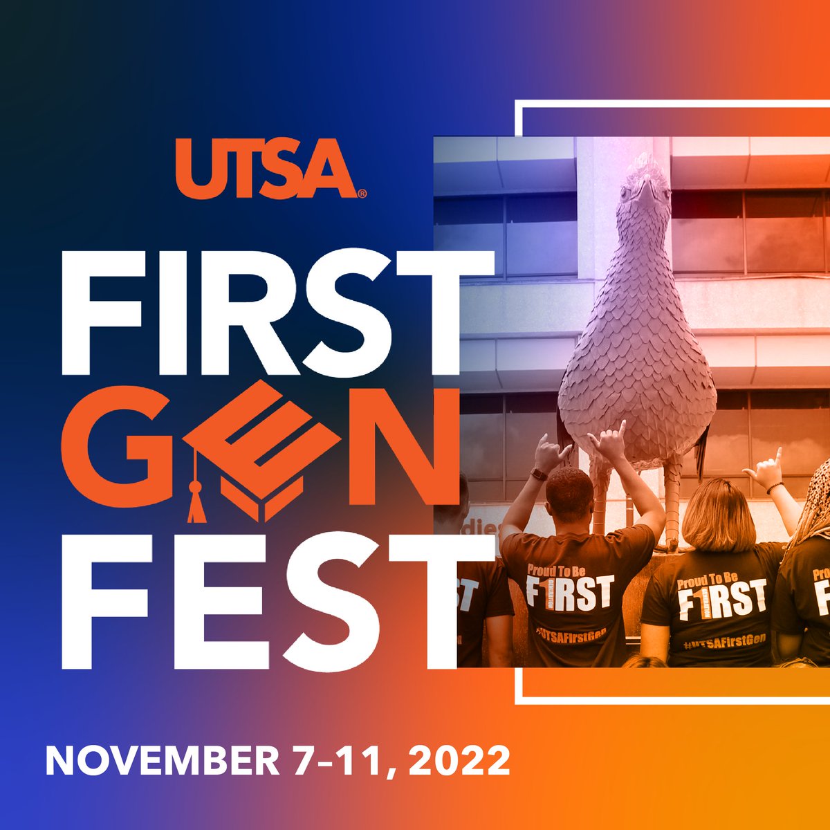 UTSAadvising's tweet image. We are excited to celebrate our first-generation students this week! For more information on First-Gen Fest 2022 visit utsa.edu/firstgen/event… #CelebrateFirstGen #FirstGenUTSA #advisethebeak