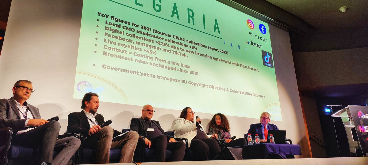 Music industry colleagues from our Central &amp; Eastern Europe nat'l associations &amp; @CISACNews Europe Director Mitko Chatalbashev on the future of music licensing &amp; royalties in the region. 
(<a href="/_schubertmusic_/">Schubert Music Europe</a>/<a href="/tindrummusicuk/">Tin Drum Music UK</a>/
Moderator: <a href="/RalphPeer/">Ralph Peer, II</a> of <a href="/peermusic/">peermusic</a>)
#MusicMinds #ICMP