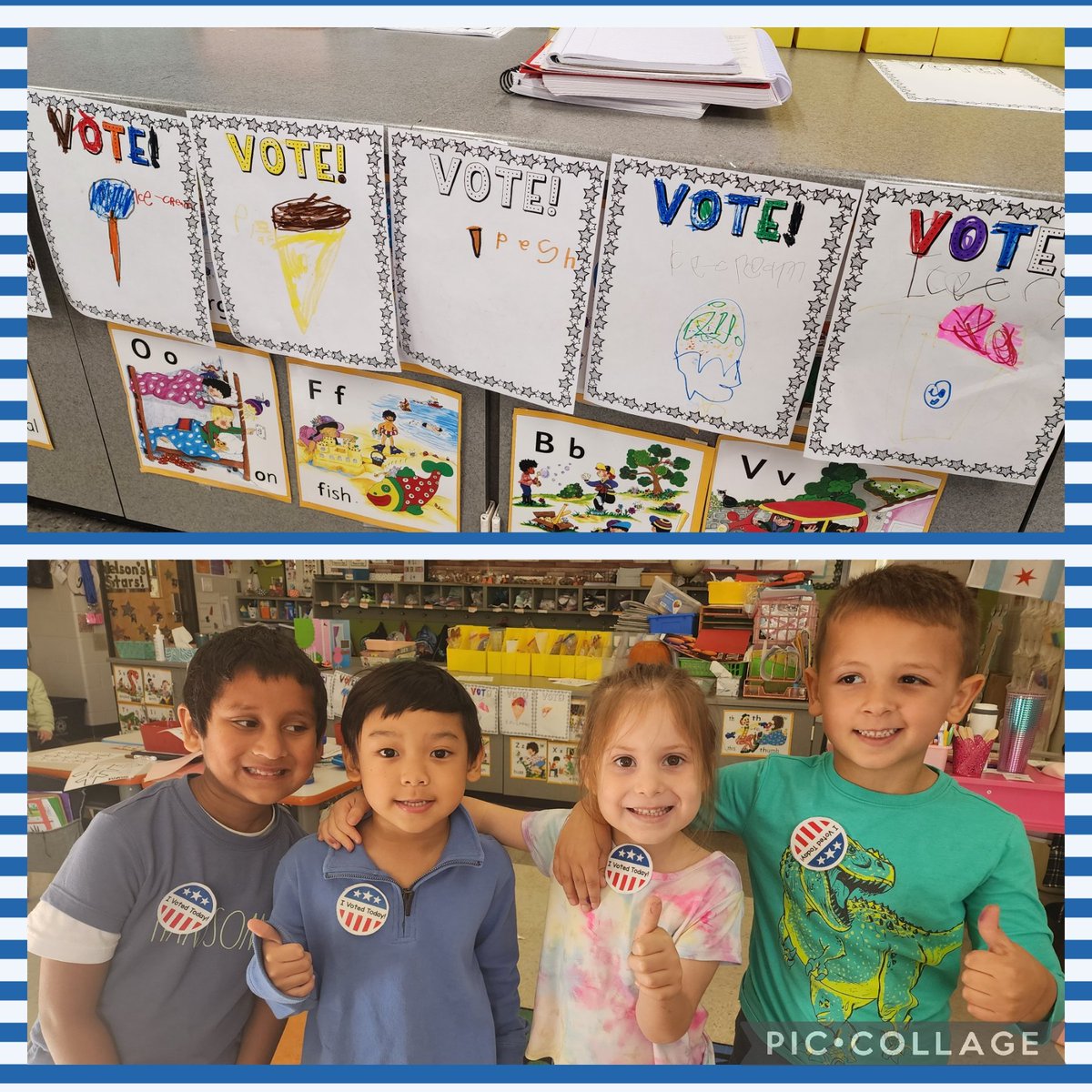 NelsonKindRCrew's tweet photo. Happy Election Day. Yesterday we did some voting of our own! Registration,  ballots, polling stations, oh my! We even had our own debates...would you vote for pizza or ice cream? #ProudToBeD12 https://t.co/kBqtDt31HO