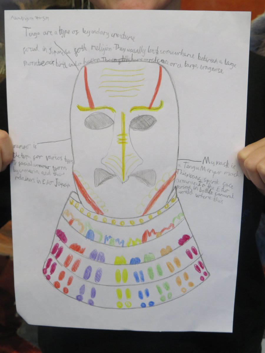 ✨AN in 5H designed a Tengu mask that he would use if he was in the Edo tribe! 🇧🇯 👺

#year5 #flippedcurriculum #homework #edotribe #beninkingdom #benin #tribalmask #mask #armour #motivation #joy #success #MJS