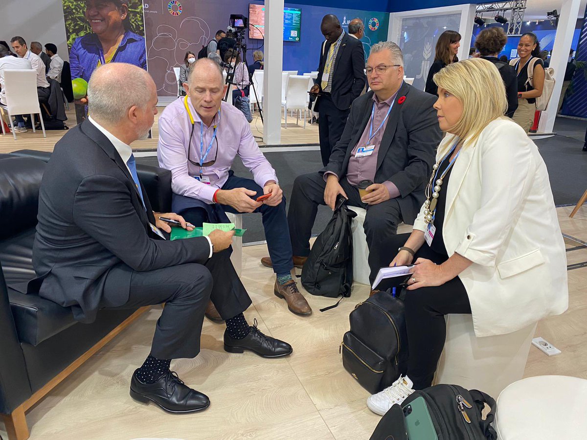 CanadaNuclear's tweet photo. Team 🇨🇦 at COP 27!
CNA President & CEO @johnAgorman moderating ‘The Role of Nuclear Energy and the Just Transition to Net Zero’
With Gary Rose VP @opg , Lisa McBride @gehnuclear and Dan Wicklum @CanAccelerator
#COP27 #Nuclearfornetzero https://t.co/Ilm7R6UD6i